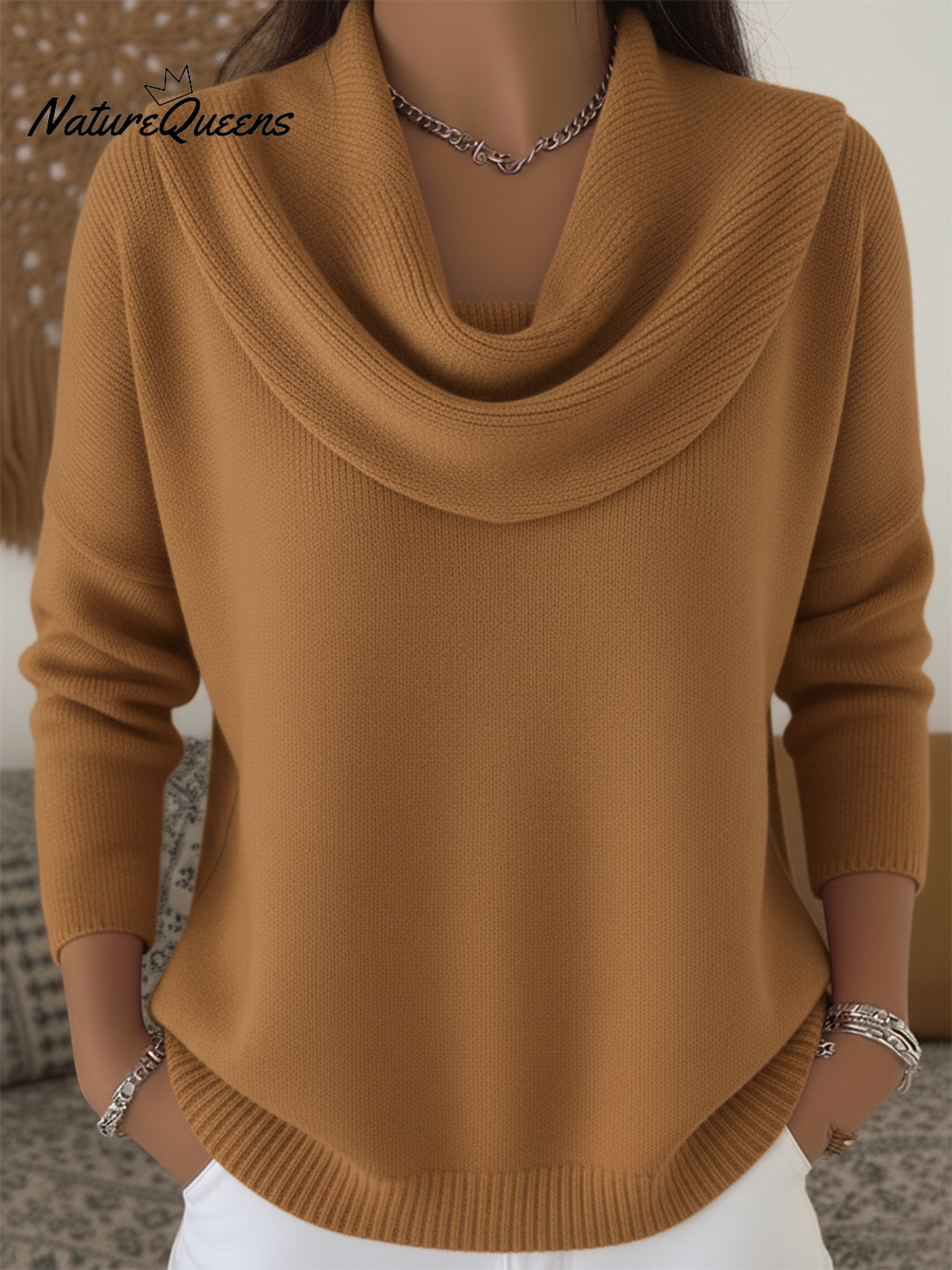Soft and Elegant Solid Color Ruffled Collar Sweater Top