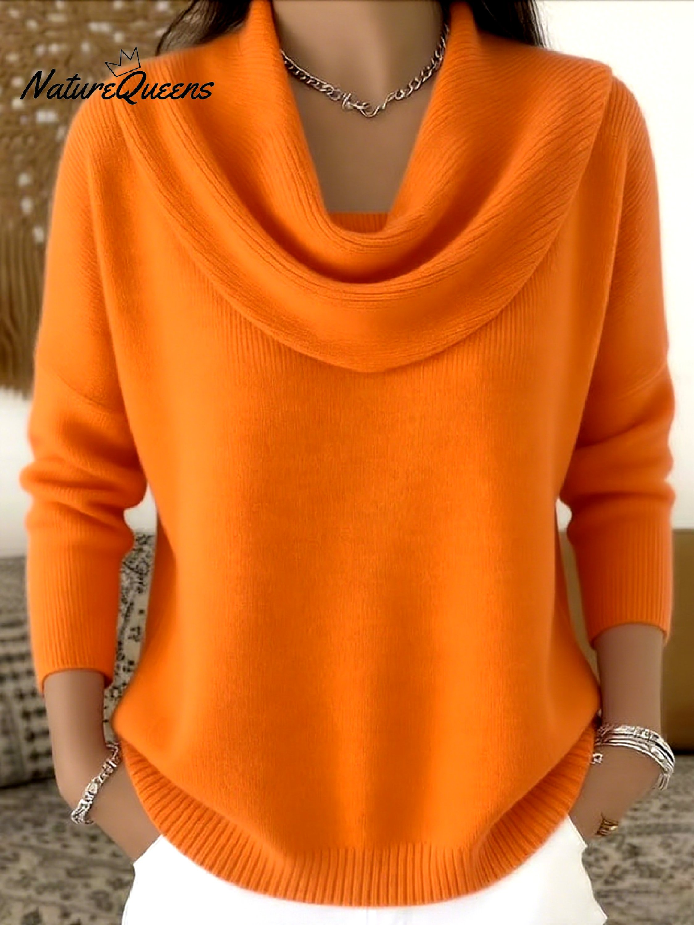 Soft and Elegant Solid Color Ruffled Collar Sweater Top