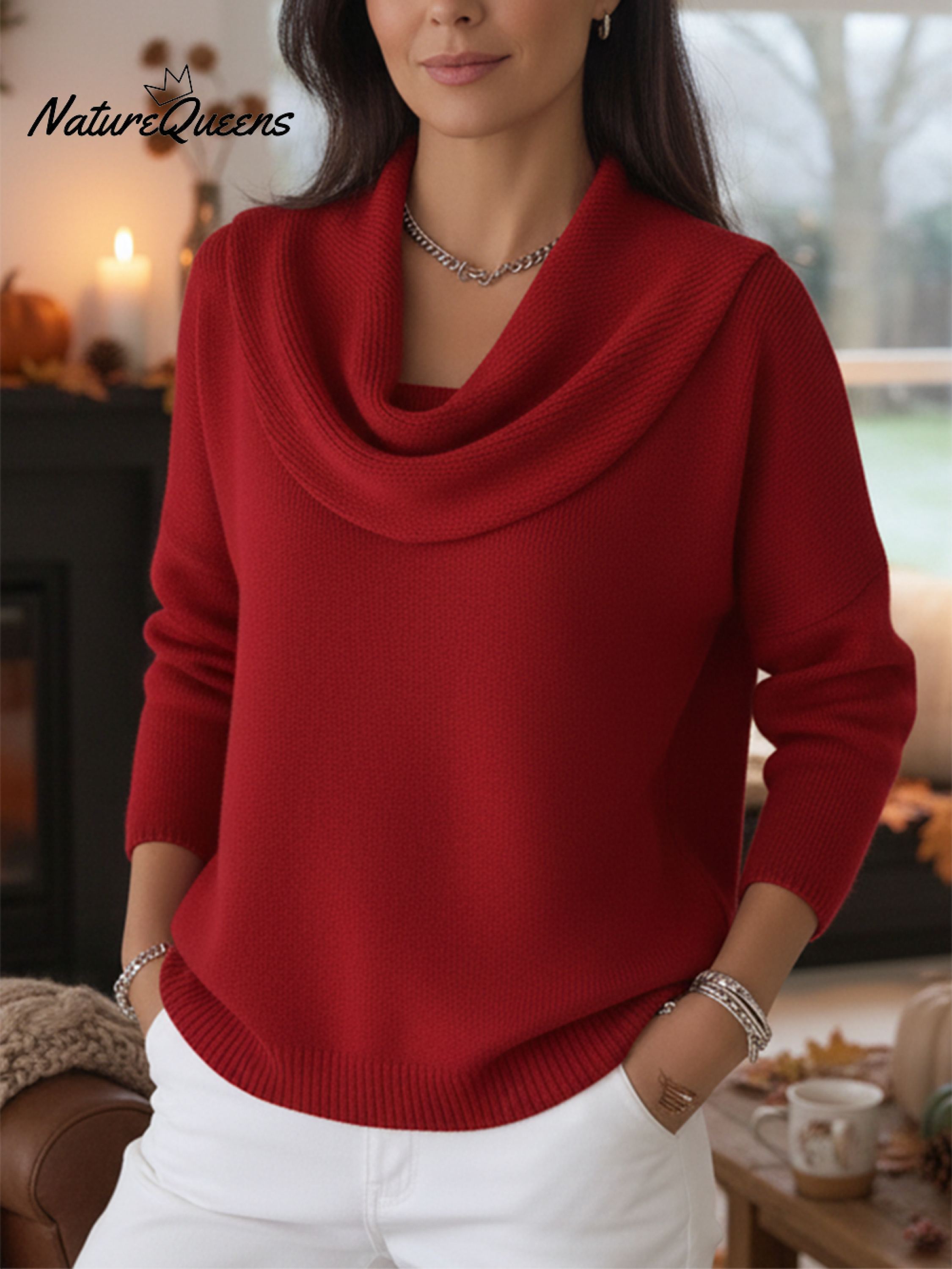Soft and Elegant Solid Color Ruffled Collar Sweater Top